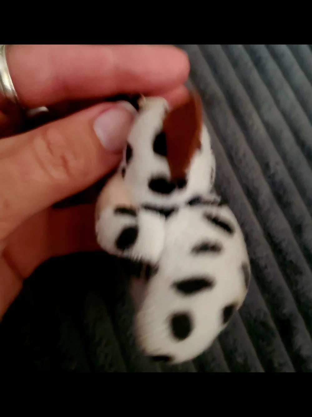 Cute Black & White Cow Plush Keychain
